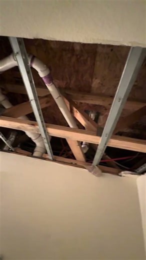 Drywall repair - water damage from leak in the unit above. #drywall #repair