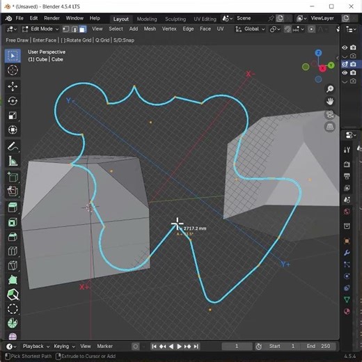 Blender 4.5: Advanced Rectangle / Circle Drawing (Rotatable Grid & Snapping) P5