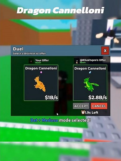 I WON DUEL WITH DRAGON CANNELLONI 🐉🔥 2.8B/s INSANE POWER! | ROBLOX STEAL A BRAINROT
