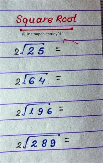 Unstoapable Study on Instagram: "Square Root Hack 🔥 #fblifestyle #unstoapablestudy #mathtricks #unstoapablestudy0111 #cuberoot #cuberoots #squareroottricks #squareroot"