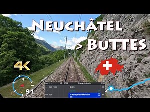 CAB RIDE 4K 🇨🇭 Neuchâtel - Buttes R21 CH 🛤 Suisse / Schweiz / Switzerland / Swiss 🌞