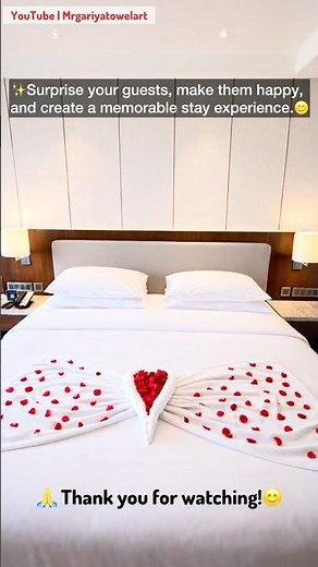 Romantic Butterfly Towel Art for Hotel Room | Easy Bed Decoration Idea | Towel art Flower