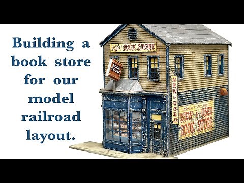 Building a book store for our model railroad layout.