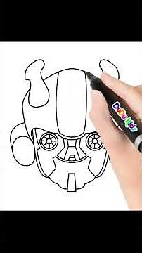 How to draw Bumblebee. Step by step autobots Transformers drawing for kids. 怎样画大黄蜂变形金刚绘画汽车人简笔画