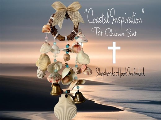 Seashell Wind Chimes: Bells Wreath Easter Spring Religious Blessing Inspiration - Etsy