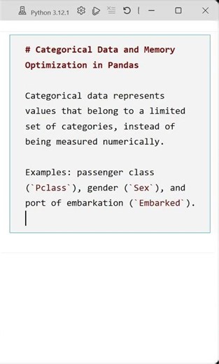 01 Introduction to Categorical Data and Memory Optimization in Pandas