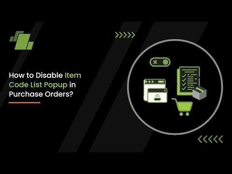 How to Disable Item Code List Popup in Purchase Orders ?