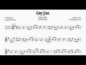 Can Can Sheet Music for Trumpet and Flugelhorn Easy Version G Major