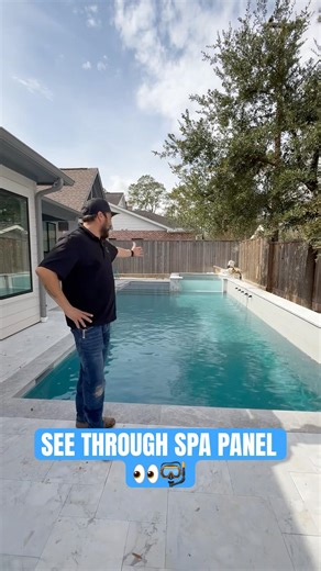 See Through Spa Panel👀🤿#custom #construction #regalpoolshouston #outdoors #yt #ytshorts #pool #spa