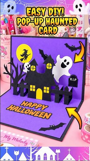 DIY 3D Halloween Pop-Up Card! 🎃👻 #halloweencrafts