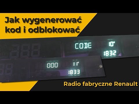 Generowanie zagubionego kodu do fabrycznego radia Renault
