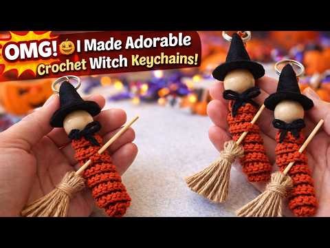 SUPER EASY Witch Keychain 🧹🖤 | Adorable Crochet Halloween Charm Tutorial