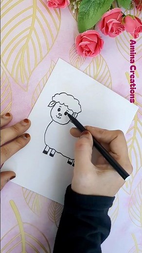 Easy Bakri Drawing for Eid ul Adha 🐐 | Step-by-Step Cute Goat Drawing ✨#shorts #art #bakri #drawing