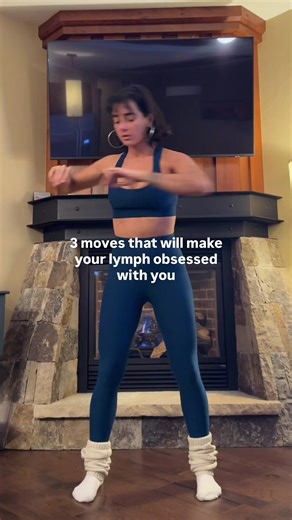 Your lymphatic system doesn’t have a pump like your heart. It moves when you move. These three simple motions work because they create gentle compression, release, and rhythm…exactly what lymph and fascia respond to best. Move 1: Twisting (standing, elbows bent) Twisting wrings out the tissues around your spine, ribs, and abdomen, areas where lymph nodes cluster. This rotation gently compresses and releases lymph vessels, helping fluid move instead of stagnate. It also hydrates fascia by creatin