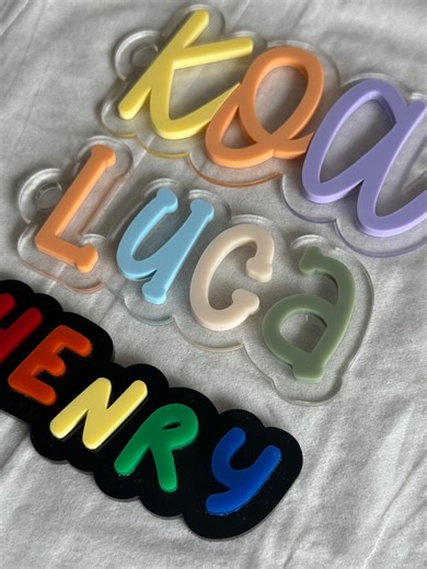 Personalised Acrylic Bag Tag- Multi Coloured Name Keyring - Etsy