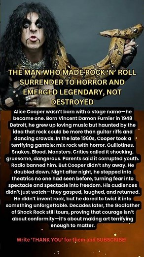 They Called Him Too Shocking for Rock… He Became a Legend | Alice Cooper Story