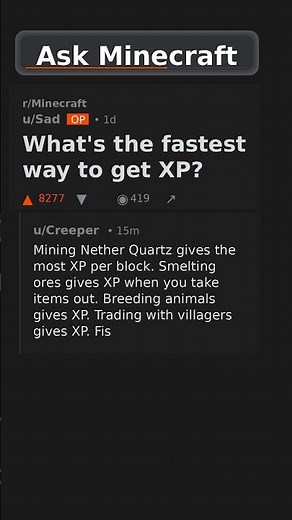 What's the fastest way to get XP? #minecraft