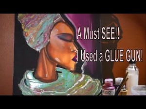 WOW New Acrylic Pour Painting using a Glue Gun | Fluid Painting | Portrait Painting | Jasvir Kambo