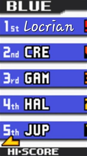 Pokémon Pinball - Hi-Score Screen (Locrian)