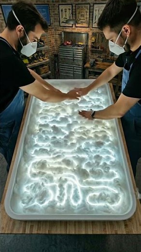 How to Make a Glowing LED Cloud Coffee Table ☁️ #DIY #Epoxy #InteriorDesign