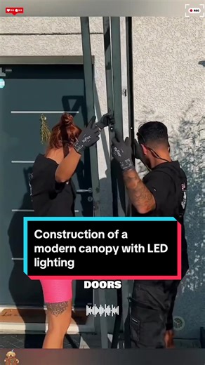 Construction of a modern canopy with LED lighting #homeimprovement #renovation #diy #construction #building