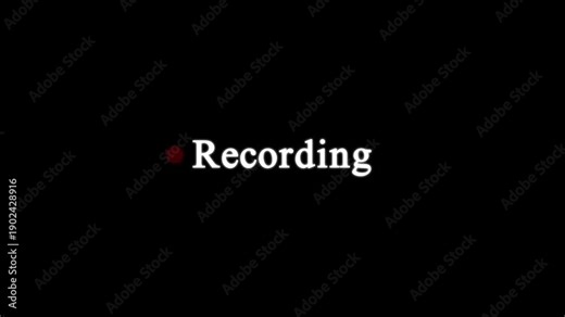 Recording icon button animation on alpha channel, rec text camera recording icon blink animation. text camera recording icon blink animation, interface of video recorder digital display