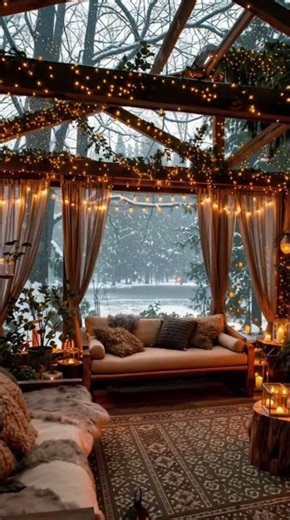 Cozy Crackling Cabin ❄️ Relaxing Fireplace Sound & Gentle Snowfall to Deep Sleep Christmas