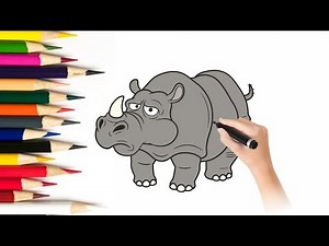 How to Draw a Rhino for Kids | Easy Step-by-Step Tutorial