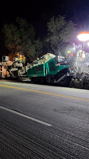 Beautiful night for paving! | Geauga Highway