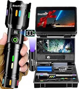 LED Flashlight, Rechargeable Flashlights High Lumens Bright 990000 Lumen, 5 Mode Tactical Flash Light Powerful IPX7 Waterproof Zoomable Focus for Emergency Camping Essential Hiking Gear Fishing Home