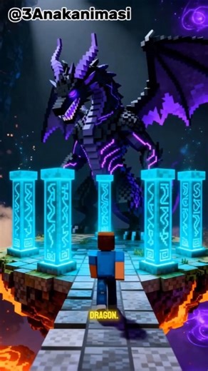 #3 The Chained Dragon 🐉 #minecraft #animation #dragon #monster #lava #ai #battle