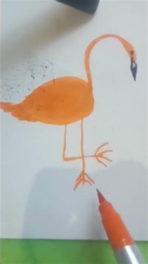 How to draw flamingo #subscribe #art #flamingo drawing