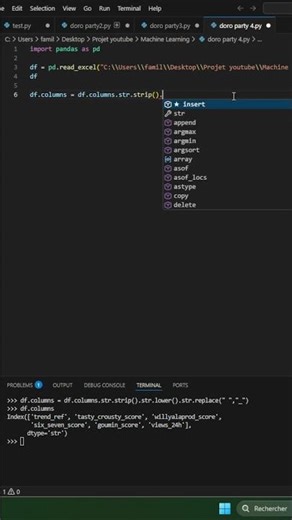 Comment renommer des colonnes sur python #python