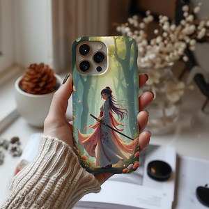 Anime Girl Phone Case, Samurai With Katana Phone Case for Manga Lovers, Beautiful Geisha Mobile Cover, iPhone and Samsung Galaxy - Etsy