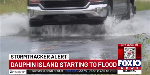 Dauphin Island starting to flood