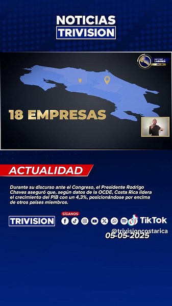 Crecimiento del PIB en Costa Rica según Rodrigo Chaves