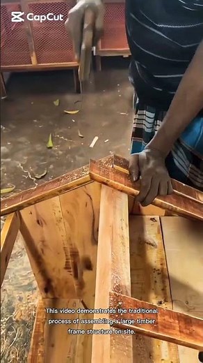 process of assembling a large timber frame