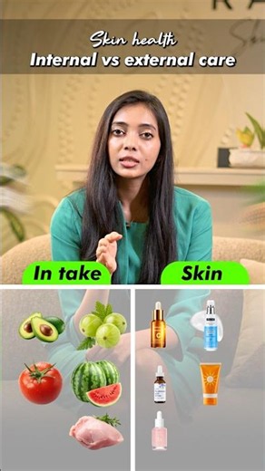 Skin Health: Internal vs External Care ✨#skinhealth#skincaretips#healthskin#beautytips#wellness
