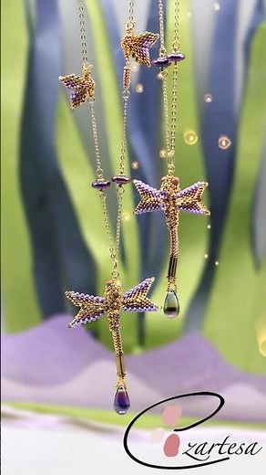 Fantasy 5 ✨How to Bead Dragonfly 🧚‍♀️ Jewelry Making at Home, Necklace Design by Ezartesa #beading