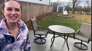 PHI VILLA Patio Table and Chairs Dining Set with Umbrella for 4, Outdoor Dining Set with 4 Swivel Patio Chairs, 1 Square Metal Dining Table and 10ft Beige Large Patio Umbrella (No Umbrella Base)