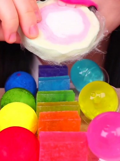 19K views · 246 reactions | Asmr eating cotton candy jelly and marshmallow #reels #koreanfood #food #asmr #fbreels #mukbang #highlights | MG FOODS and Adventure | Facebook
