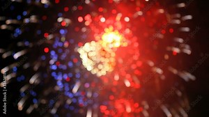 Fireworks pyrotechnic light effect Fun rack focus Stock Video