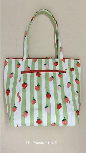DIY Perfect Tote Bag for Daily Use (with 4 Pockets) - How to make zipper tote bag at home | Handbags