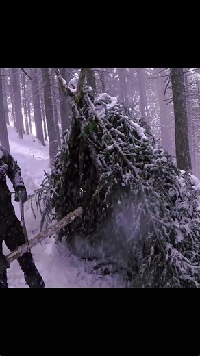 Building Bushcraft Tipi in Heavy Snowfall to Survive a freezing Night Winter Bushcraft-000 | My Experience