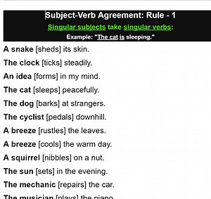 Subject-Verb Agreement Rule - 1 (Singular subjects take singular verbs) | Empowering English Learning