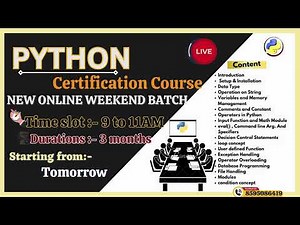 Python Live Weekends Batch at 9am-11am| Live Training Tutorial of Python in | Hindi | #python #live