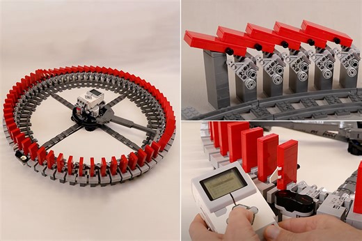 Watching This Infinite LEGO Domino Ring Machine is Oddly Satisfying