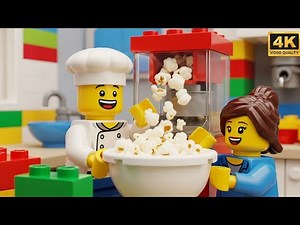 Real Popcorn in a LEGO Popcorn Machine! - Stop Motion Fun 🍿✨