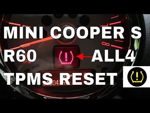 Mini R60 TPMS warning light reset tyre pressure monitoring system light clear Cooper S All 4 2011
