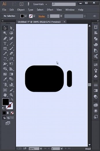 Rounded Flat Video Icon Design in Adobe Illustrator #icondesign #shorts